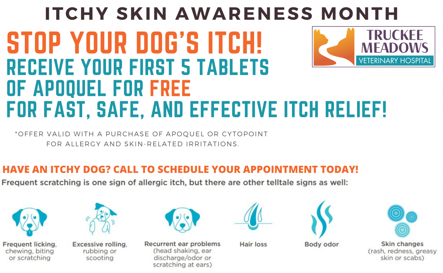 Receive your first 5 tablets of Apoquel for FREE Truckee Meadows